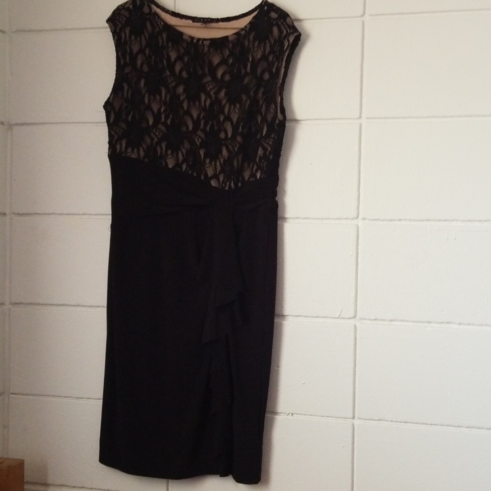 Tiana B Women's Cap Sleeve Lace Bodice Dress